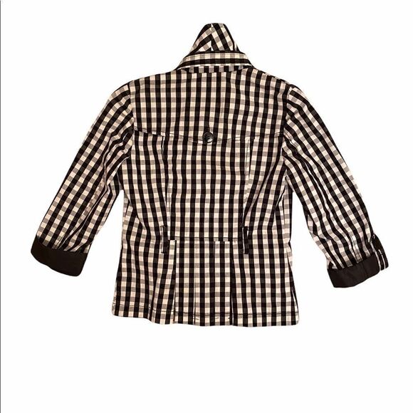 Divided Blazer Women’s Size 4 Black White Gingham Double Breasted Jacket - Picture 2 of 6